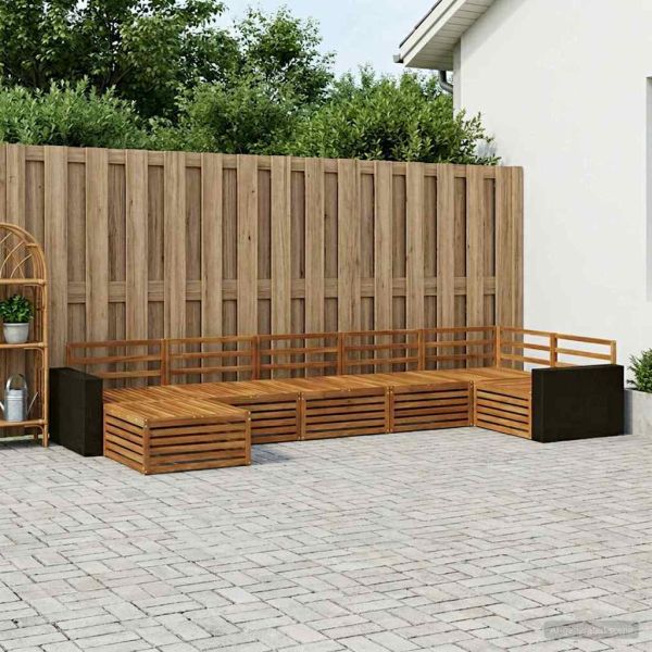 Комплект дивани за открито 7 pcs Натурално