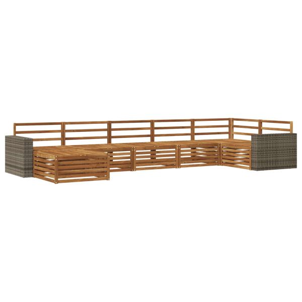 Комплект дивани за открито 7 pcs Натурално