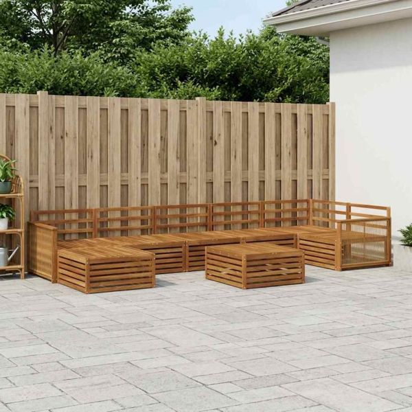 Комплект дивани за открито 8 pcs Натурално