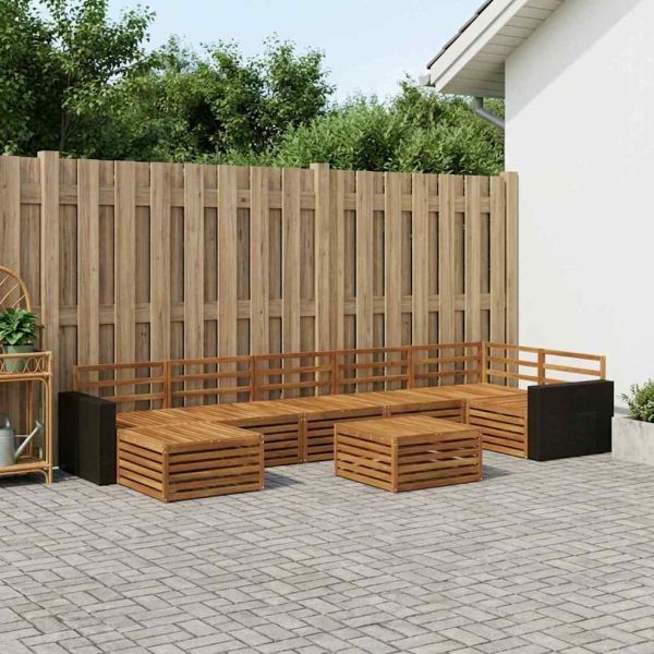 Комплект дивани за открито 8 pcs Натурално