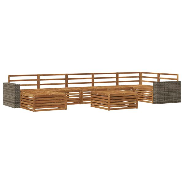 Комплект дивани за открито 8 pcs Натурално