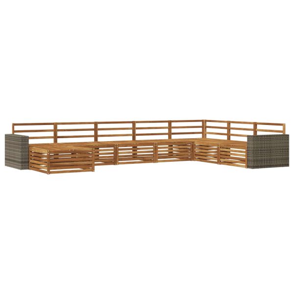 Комплект дивани за открито 8 pcs Натурално