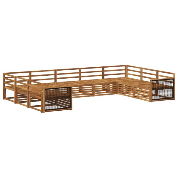Комплект дивани за открито 9 pcs Натурално