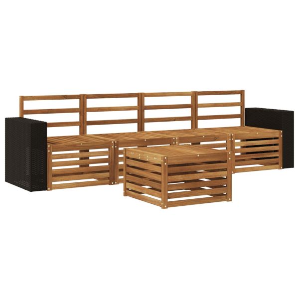 Комплект дивани за открито 5 pcs Натурално