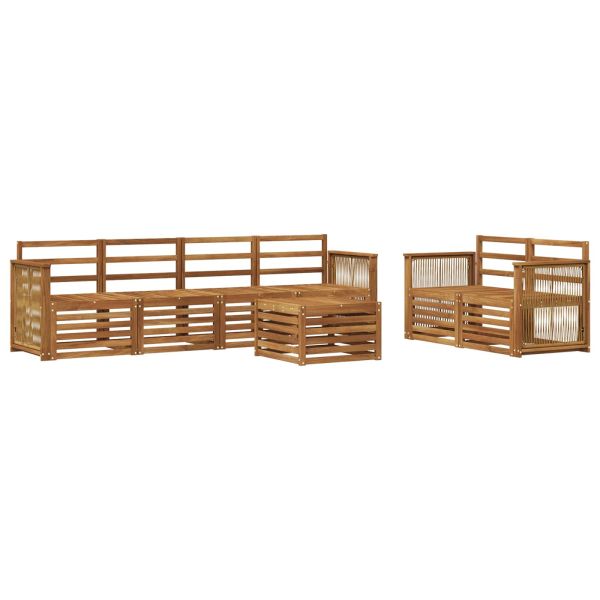 Комплект дивани за открито 7 pcs Натурално