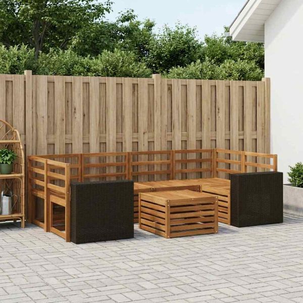 Комплект дивани за открито 7 pcs Натурално