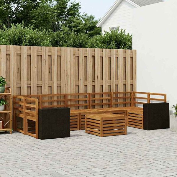 Комплект дивани за открито 8 pcs Натурално