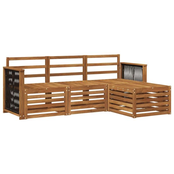 Комплект дивани за открито 4 pcs Натурално