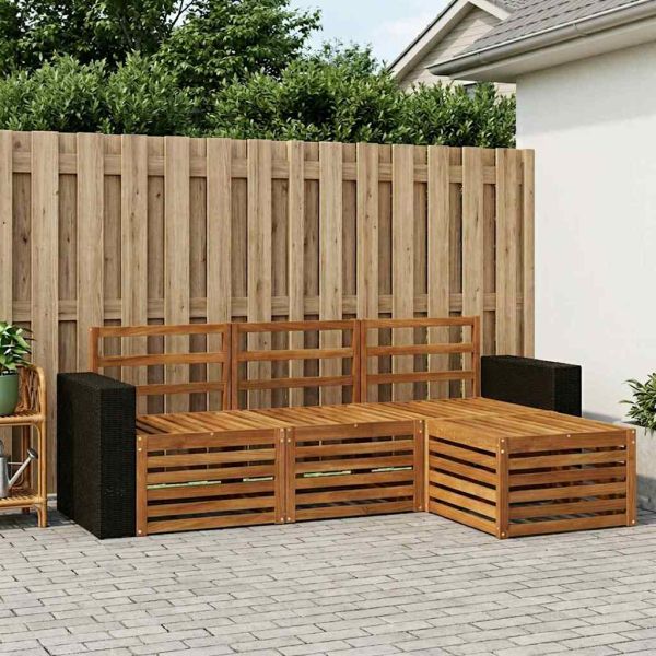 Комплект дивани за открито 4 pcs Натурално