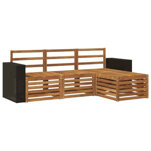 Комплект дивани за открито 4 pcs Натурално