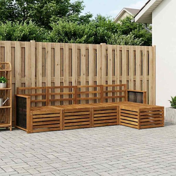 Комплект дивани за открито 5 pcs Натурално