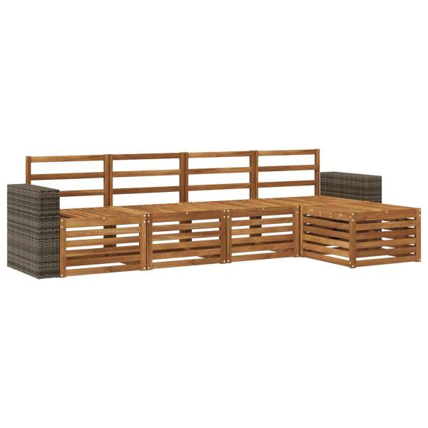 Комплект дивани за открито 5 pcs Натурално