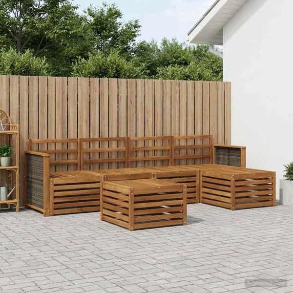 Комплект дивани за открито 6 pcs Натурално