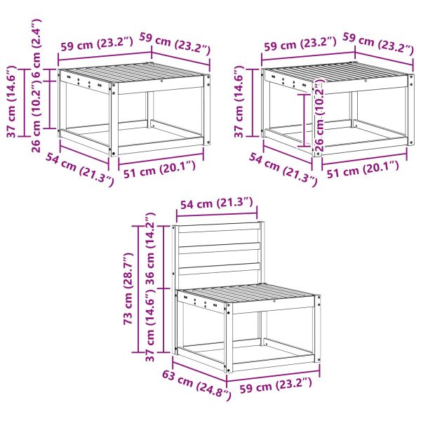 Комплект дивани за открито 6 pcs Натурално