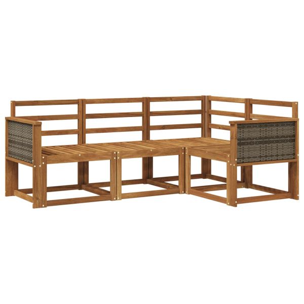 Комплект дивани за открито 4 pcs Натурално
