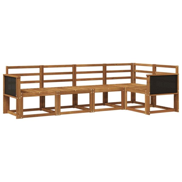 Комплект дивани за открито 5 pcs Натурално