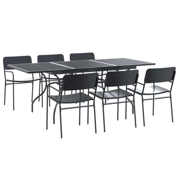 Комплект за хранене в градината 7 pcs Антрацит Стомана