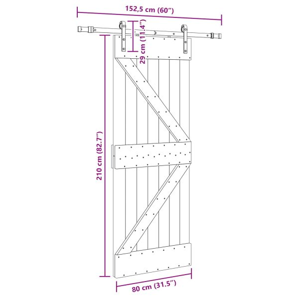 Преплъзваща се врата NARVIK 80 x 210 см (152,5 см)