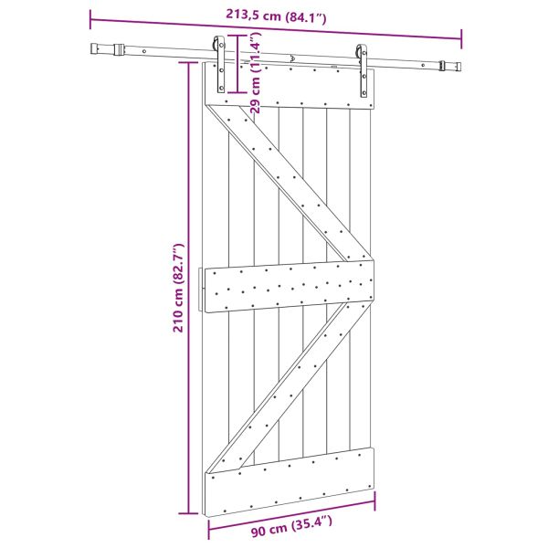 Преплъзваща се врата NARVIK 90 x 210 см (213,5 см)