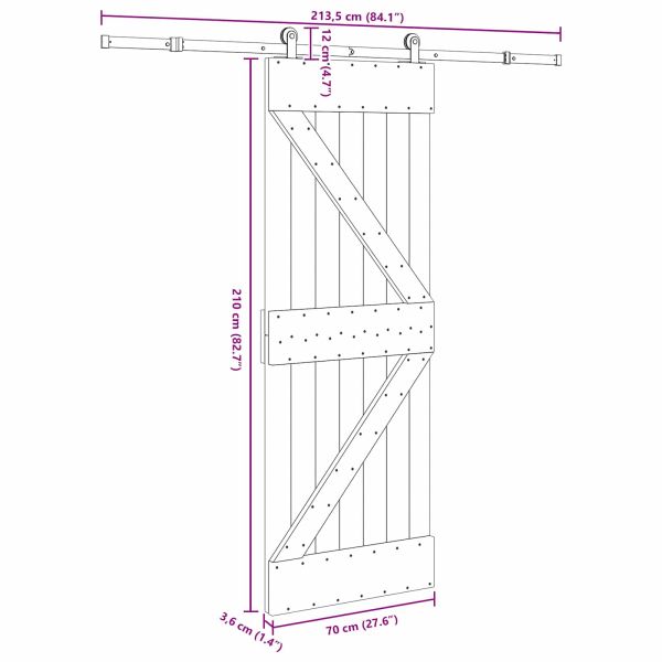 Преплъзваща се врата NARVIK 70 x 210 см (213,5 см)