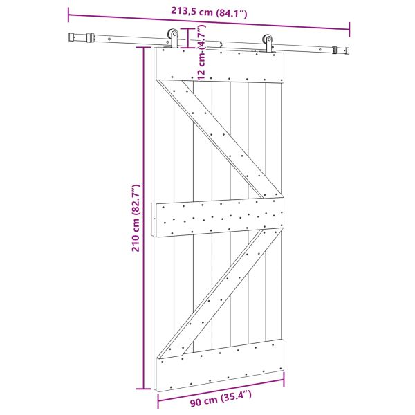 Преплъзваща се врата NARVIK 90 x 210 см (213,5 см)