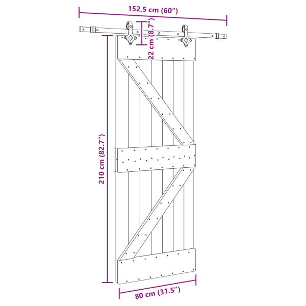Преплъзваща се врата NARVIK 80 x 210 см (152,5 см)