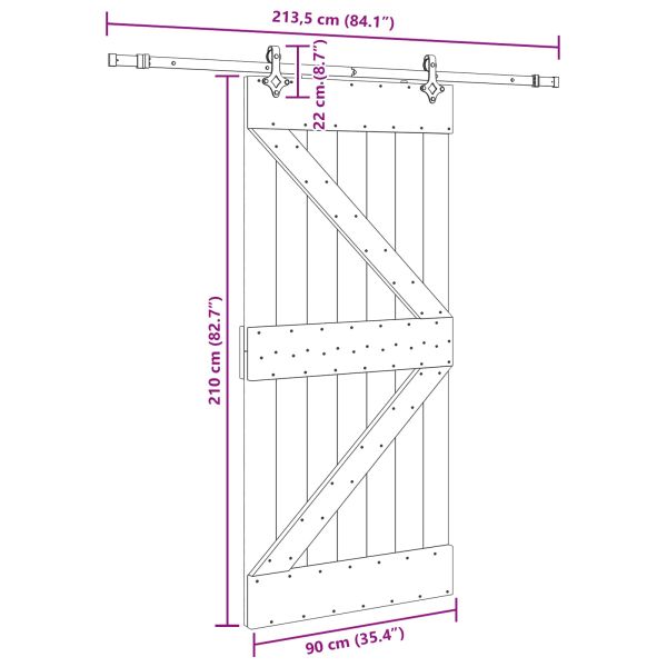 Преплъзваща се врата NARVIK 90 x 210 см (213,5 см)