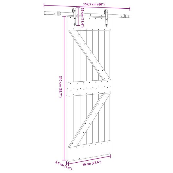 Преплъзваща се врата NARVIK 70 x 210 см (152,5 см)