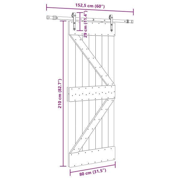 Преплъзваща се врата NARVIK 80 x 210 см (152,5 см)