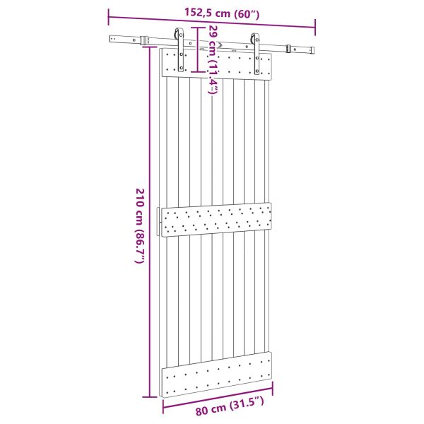 Преплъзваща се врата NARVIK 80 x 210 см (152,5 см)