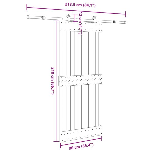 Преплъзваща се врата NARVIK 90 x 210 см (213,5 см)