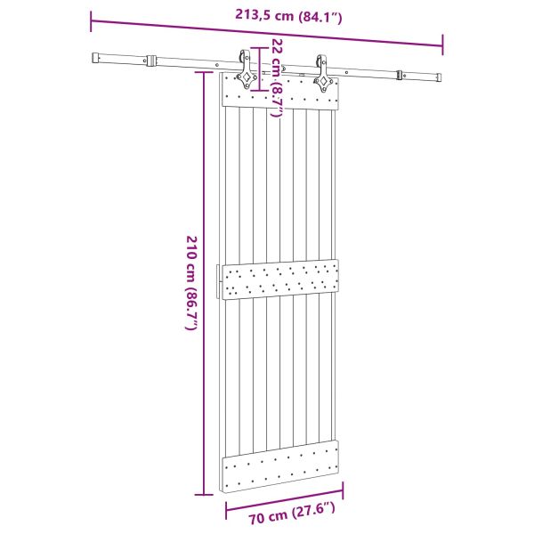 Преплъзваща се врата NARVIK 70 x 210 см (213,5 см)
