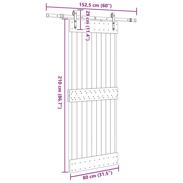 Преплъзваща се врата NARVIK 80 x 210 см (152,5 см)