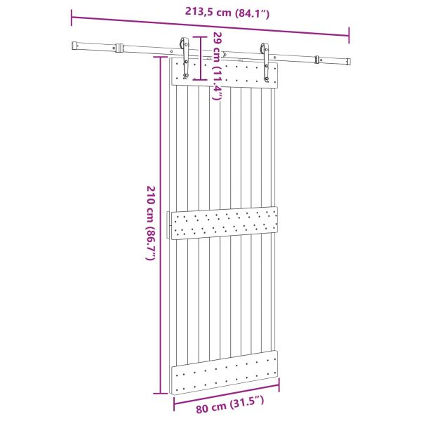 Преплъзваща се врата NARVIK 80 x 210 см (213,5 см)