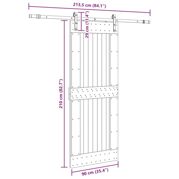 Преплъзваща се врата NARVIK 90 x 210 см (213,5 см)