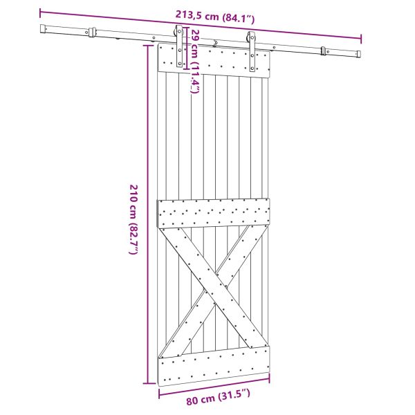 Преплъзваща се врата NARVIK 80 x 210 см (213,5 см)