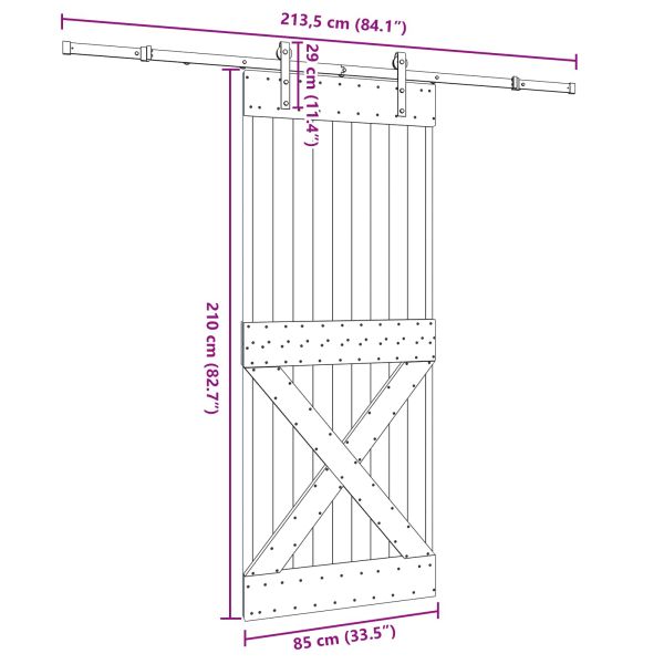 Преплъзваща се врата NARVIK 85 x 210 см (213,5 см)