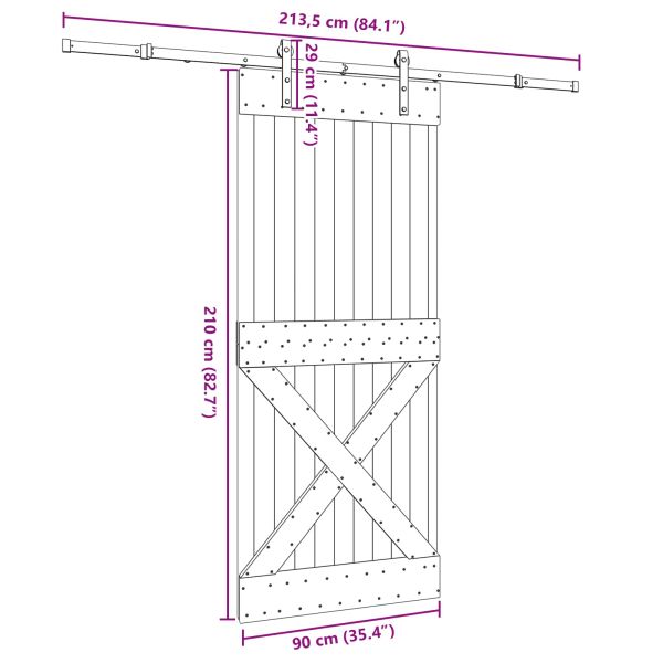 Преплъзваща се врата NARVIK 90 x 210 см (213,5 см)
