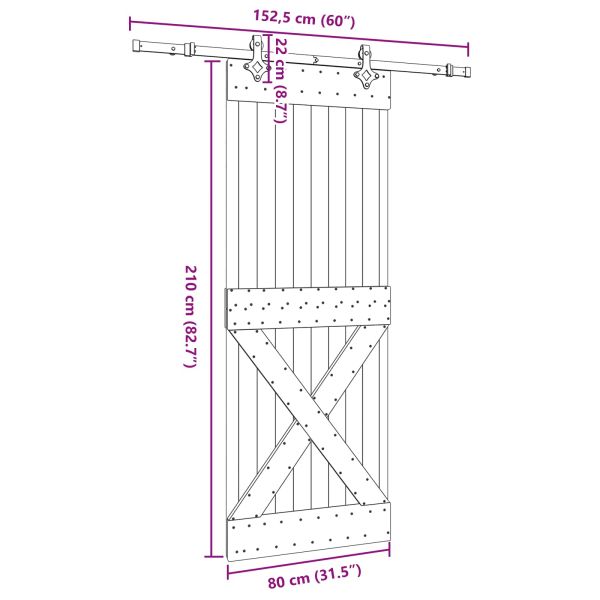 Преплъзваща се врата NARVIK 80 x 210 см (152,5 см)