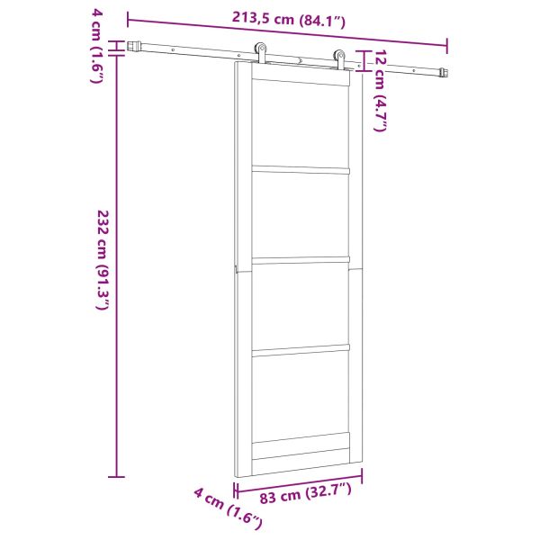 Преплъзваща се врата ORKDAL 83 x 232 см Бяло