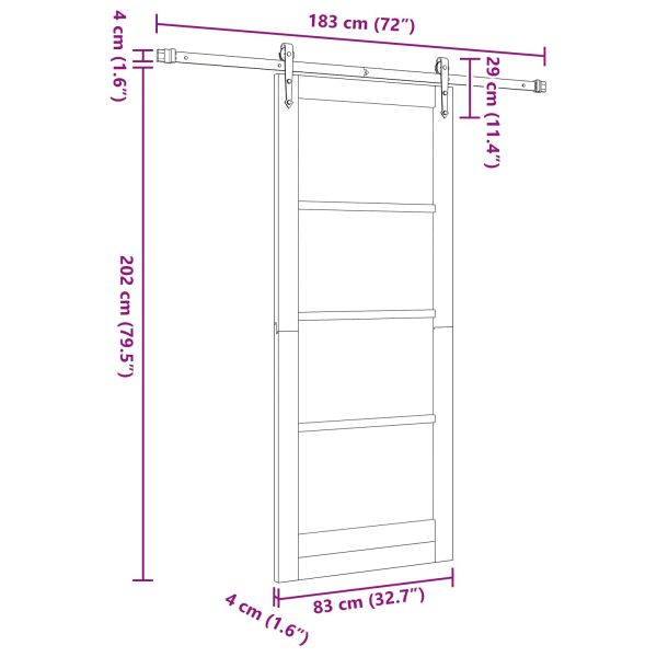 Преплъзваща се врата ORKDAL 83 x 202 см Бяло