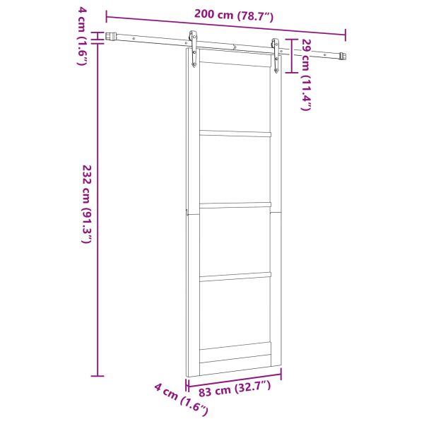 Преплъзваща се врата ORKDAL Бяло 83 x 232 см