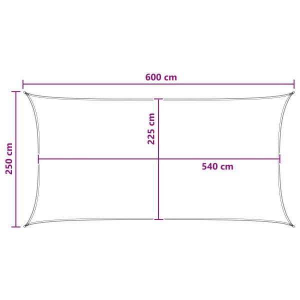 Слънцезащитен плат Антрацит 2,5 x 6 м HDPE