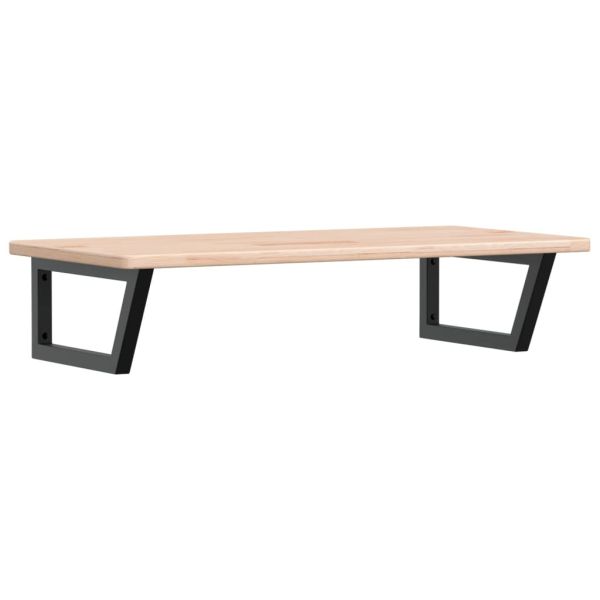 Стенен рафт за мивка, стомана и масивно дърво дъб