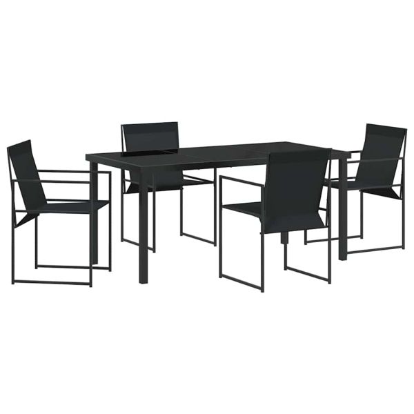 Комплект за хранене в градината 5 pcs Черно Текстилен и стомана