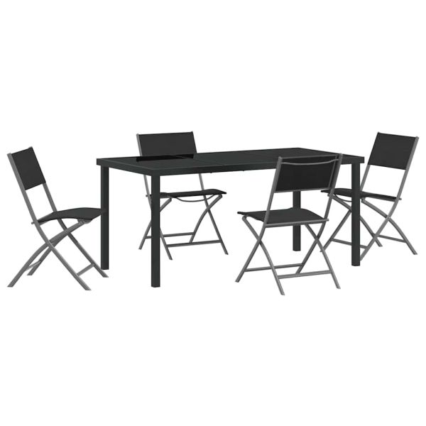 Комплект за хранене в градината 5 pcs Черно