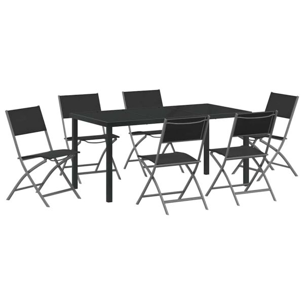 Комплект за хранене в градината 7 pcs Черно