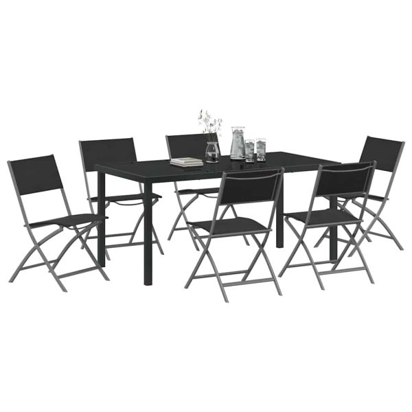 Комплект за хранене в градината 7 pcs Черно