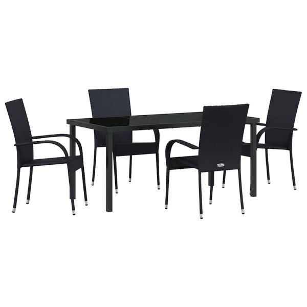 Комплект за хранене в градината 5 pcs Черно