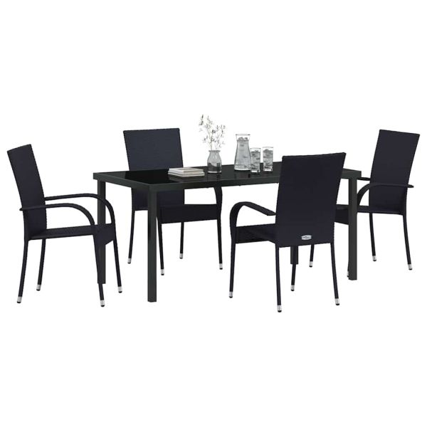 Комплект за хранене в градината 5 pcs Черно